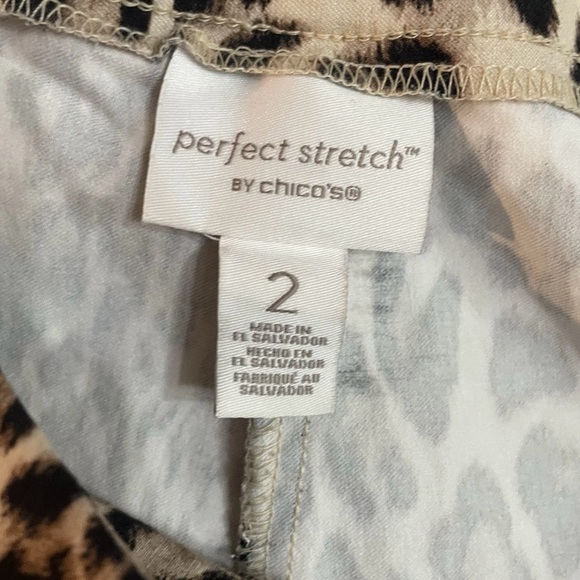 Chicos Perfect Stretch Pants 12 Leopard Print Ankle Slim Women - Picture 7 of 8
